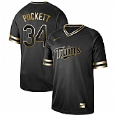 Twins 34 Kirby Puckett Black Gold Nike Cooperstown Collection Legend V Neck Jersey Dzhi,baseball caps,new era cap wholesale,wholesale hats
